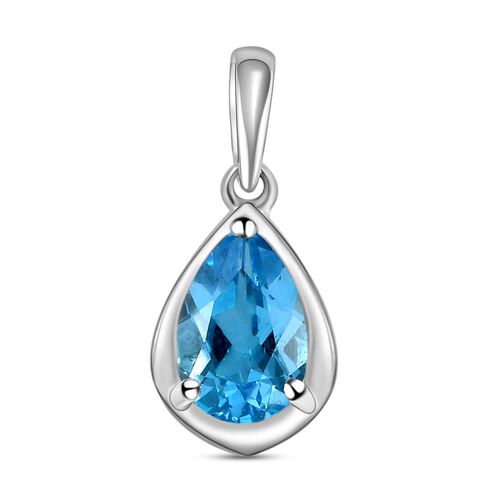 Schweizer Blautopas-Anhänger, 925 Silber platiniert ca. 1,61 ct image number 0