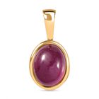AA Afrikanischer Rubin (Fissure gefüllt) Anhänger 925 Silber Gelbgold Vermeil ca. 3.58 ct
