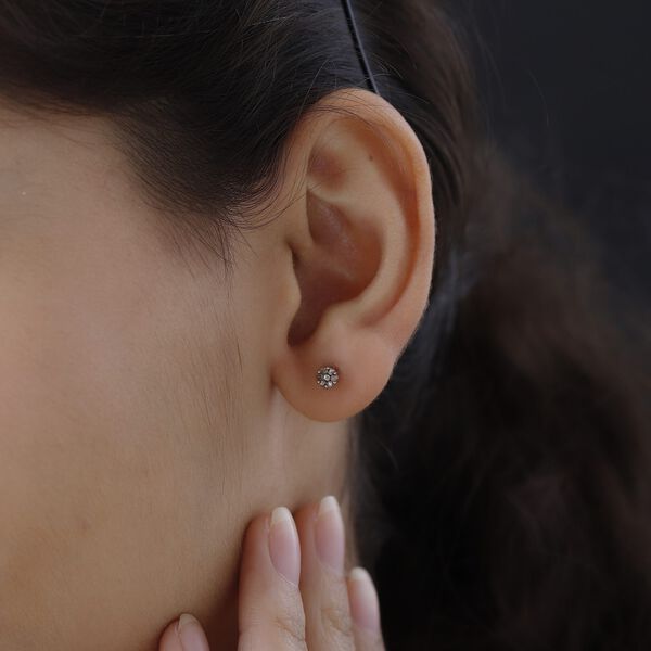 Nat&uuml;rliche Champagner Diamant-Ohrstecker in Druckfassung - 0,16 ct. image number 3