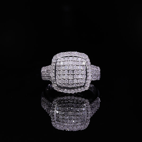 Wei&szlig;er Diamant Ring 925 Silber platiniert (Gr&ouml;&szlig;e 18.00) ca. 1.02 ct image number 5