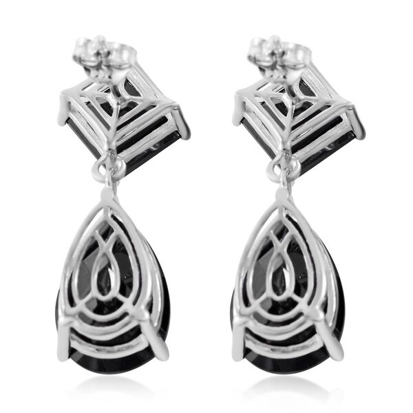 Schwarze Spinell Ohrringe, 925 Silber platiniert, ca. 20,70 ct image number 3
