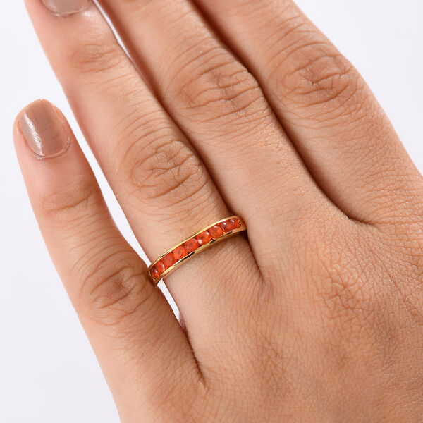 D'Joy AAA Blaze Feueropal Ring, 925 Silber vergoldet - 0,44 ct. image number 2