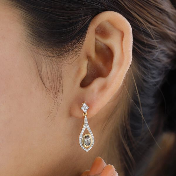 AAA Turkizit und Zirkon Ohrringe - 2,89 ct. image number 3