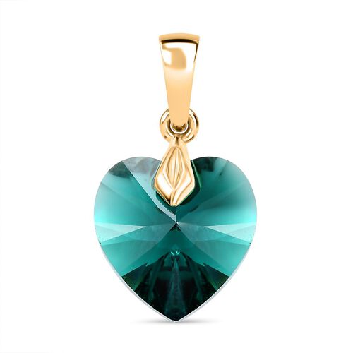 J Francis gefertigt mit SWAROVSKI- Smaragd Swarovski Kristall Herz Anhänger image number 0