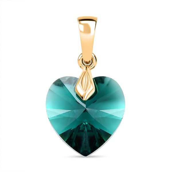J Francis gefertigt mit SWAROVSKI- Smaragd Swarovski Kristall Herz Anhänger image number 0