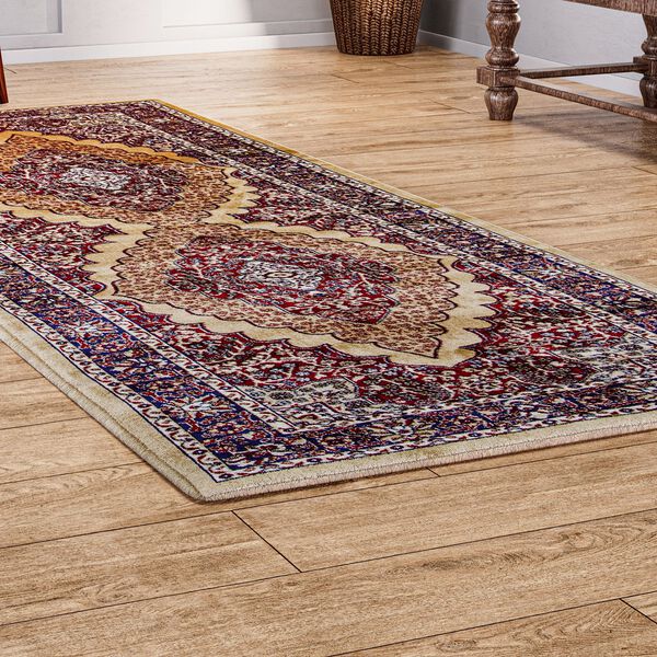 Moderner grauer & mehrfarbiger L&auml;ufer - 950 GSM, Gr&ouml;&szlig;e: 66x180cm, wei&szlig; image number 2