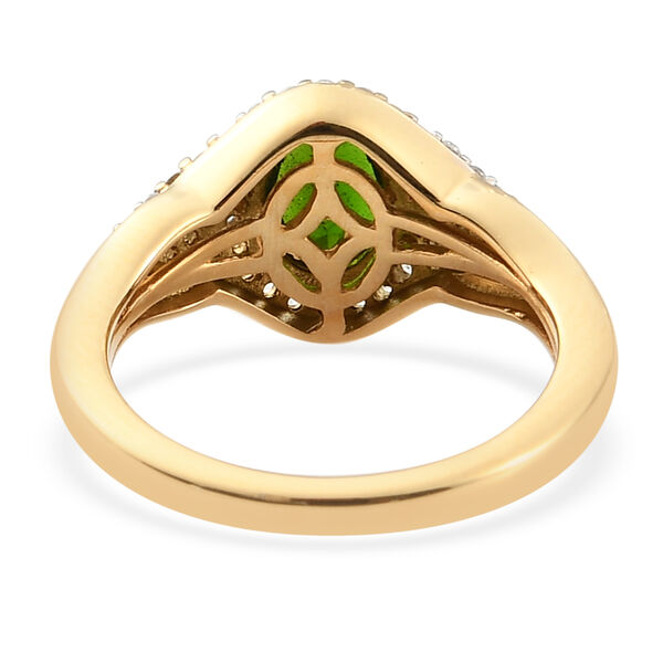 Natürlicher Chromdiopsid und Zirkon Ring 925 Silber vergoldet  ca. 1,32 ct image number 5