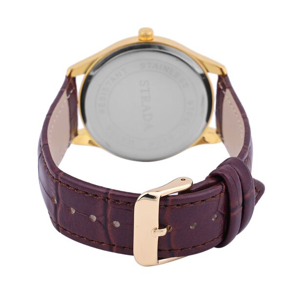 Strada - wasserdichte Uhr, Gold und Braun image number 5