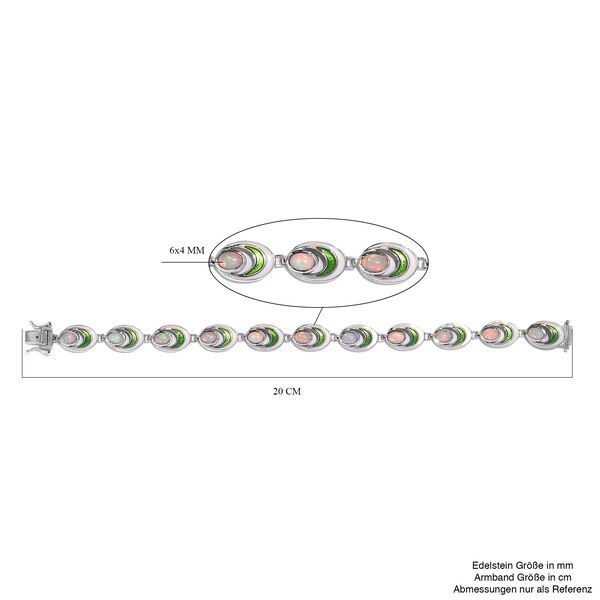 Nat&uuml;rlicher &Auml;thiopischer Opal Armband 19 cm 925 Silber platiniert ca. 4,06 ct image number 5