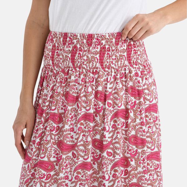 Maxirock mit Paisley-Muster, elastischer Bund, 91&times;28 cm, Rot image number 5