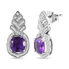 Afrikanische Amethyst und Zirkon-Ohrringe - 6,22 ct.