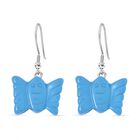 Blauer Howlit Ohrringe Reiner Edelstahl ca. 50,00 ct.