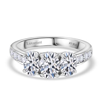 LUXURIANT DIAMOND - Lab Grown Diamant VS-EF SGL zertifiziert Ring 950 Platin (Gr&ouml;&szlig;e 17.00) ca. 2.00 ct