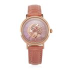 William Hunt Moissanite Uhr mit Schweizer Uhrwerk Ronda 763, rosa Echtlederarmband und roségoldfarbenem Panther-Zifferblatt 0.20 ct