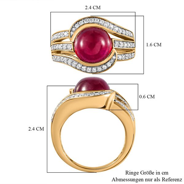 Afrikanischer Rubin und Zirkon-Ring - 6,98 ct. image number 6