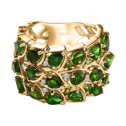 GP Italian Garden Kollektion- natürlicher Chromdiopsid, Zirkon und Saphir-Ring- 3,44 ct.