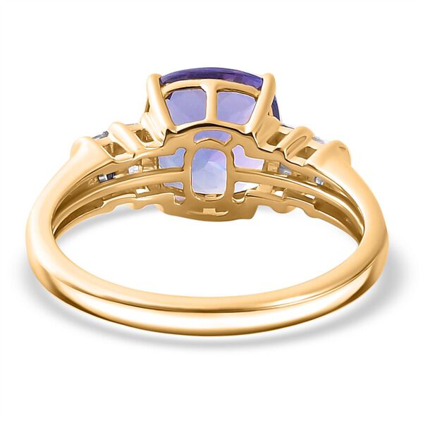 AA Tansanit und Diamant Ring in 375 Gold - 2,31 ct. image number 6