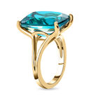 Capri-Blau Triplett Quarz-Ring, 925 Silber vergoldet  ca. 11,06 ct image number 4