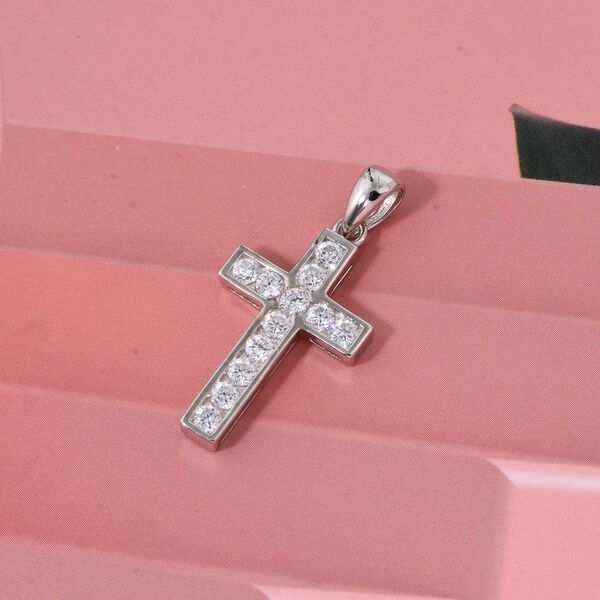 LUSTRO STELLA wei&szlig;er Zirkonia Kreuz Anh&auml;nger image number 1