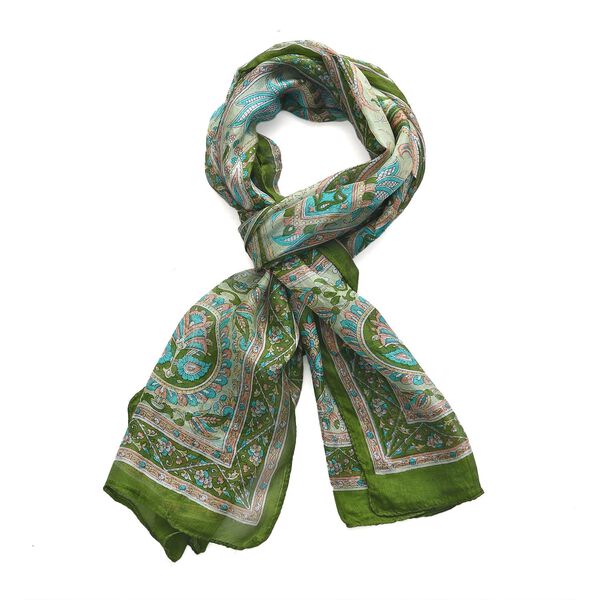 Geschmeidiger Luxuri&ouml;ser 100% Seidenschal, gr&uuml;n image number 8