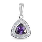 LUSTRO STELLA - Amethyst Zirkonia und weißer Zirkonia-Anhänger, 925 Silber, ca. 1,50 ct