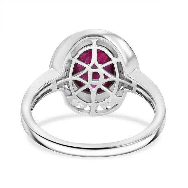 K&ouml;niglicher Glamour- AAA Afrikanischer Rubin (Fissure gef&uuml;llt), Nat&uuml;rlicher Chromdiopsid Ring 925 Silber rhodiniert (Gr&ouml;&szlig;e 18.00) ca. 5.40 ct image number 6