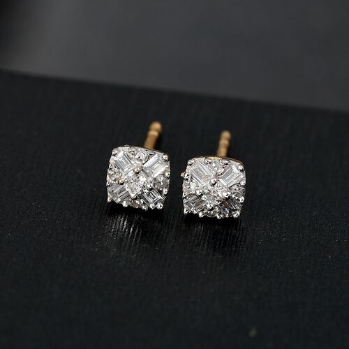 Lab Grown Diamant SI Ohrringe 925 Silber 750 Gelbgold Vermeil ca. 0,24 ct. image number 1