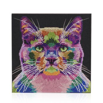 DIY Diamond Painting Leinwand, Mandala-Tiger, mehrfarbig mit Glitzerakzenten, 29x29cm