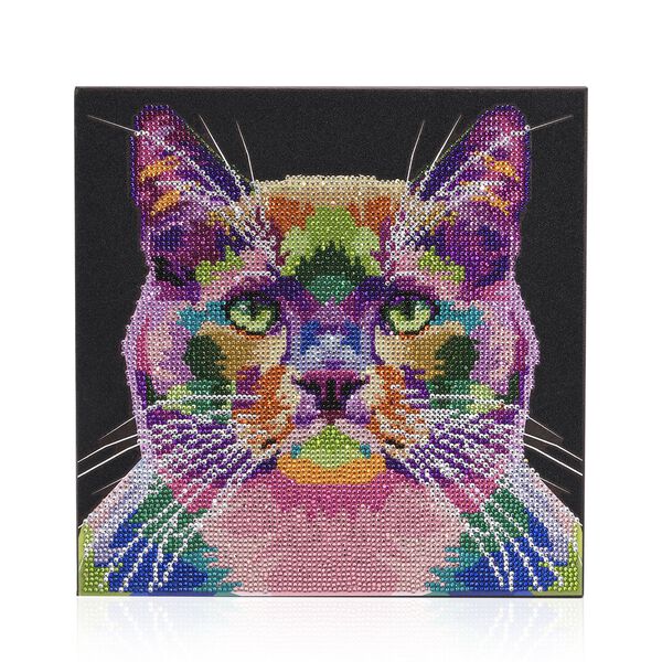 DIY Diamond Painting Leinwand, Mandala-Tiger, mehrfarbig mit Glitzerakzenten, 29x29cm image number 2