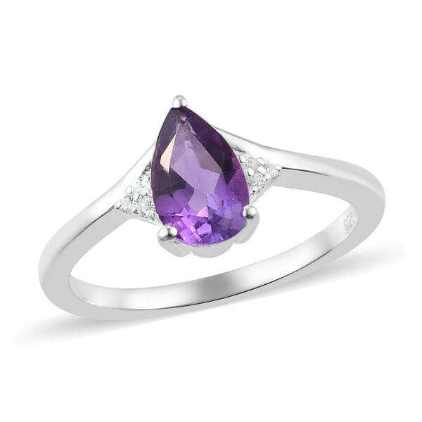Afrikanischer Amethyst und Zirkon-Ring - 0,82 ct. image number 4