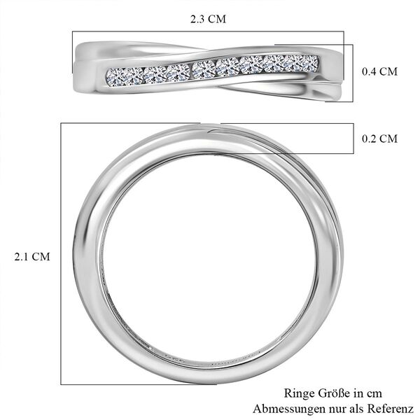LUXURIANT SI-GH Labor Diamant Ring, 925 Silber rhodiniert - 0,25 ct. image number 7