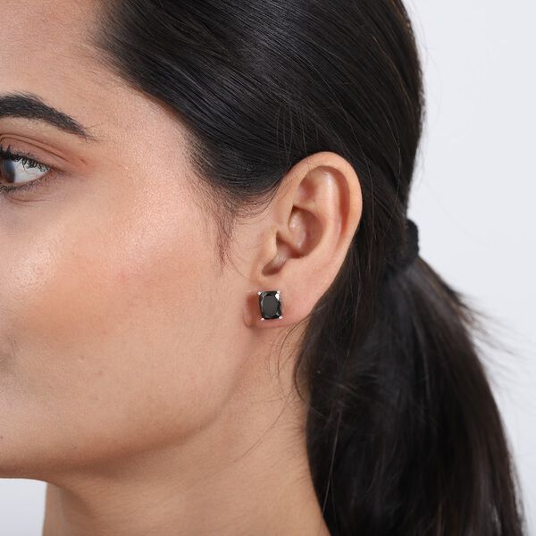 Elite Shungit Ohrstecker 925 Silber platiniert ca. 2,16 ct image number 3