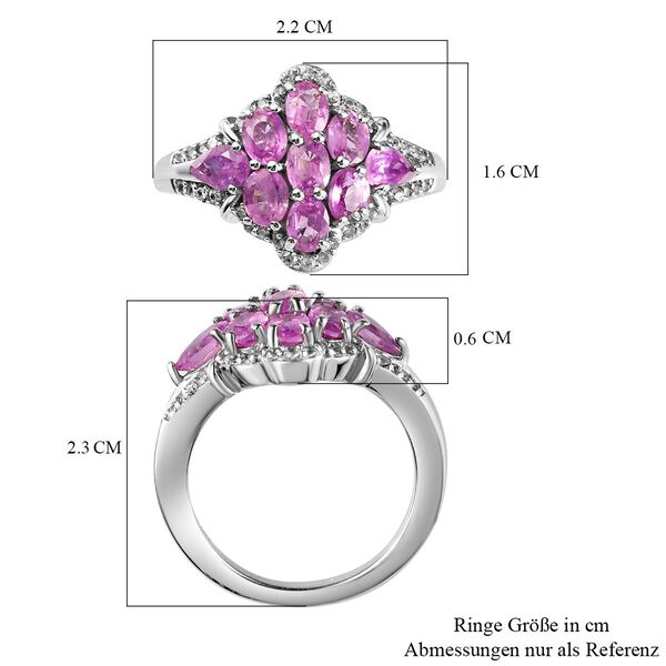 Ilakaka Rosa Saphir-Ring, 925 Silber platiniert  ca. 2,44 ct image number 7