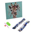 DIY Diamond Painting Leinwand Giraffe, mehrfarbiges Motiv mit Glitzerakzenten, inkl. MDF-Rahmen, Klebemotiv, Diamanten, Stift, Wachs, Aufbewahrungsbox, 29x29cm, Giraffe