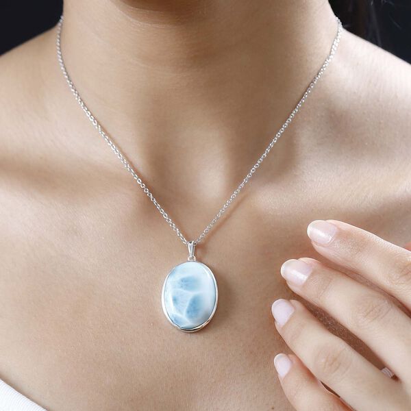 AA Larimar Anh&auml;nger mit 45 cm Kette- 25,50 ct. image number 3