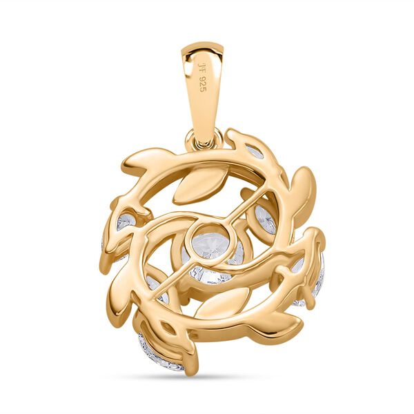 J Francis gefertigt mit SWAROVSKI- Swarovski Zirkonia Anhänger, 925 Silber 750 Gelbgold Vermeil image number 5