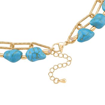 Blauer Howlit Halskette, ca. 45 cm + 5 cm Extender, vergoldet ca. 130.00 ct