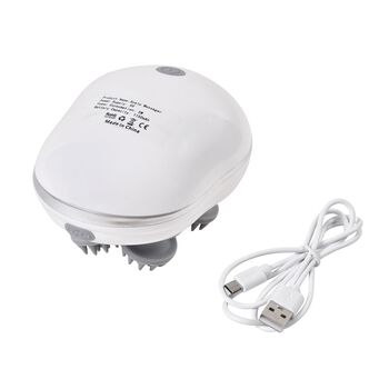 IntelliKopf-Massageger&auml;t - ABS und Silikon, mit Sanfte und Kraftvolle Modi, Wei&szlig;