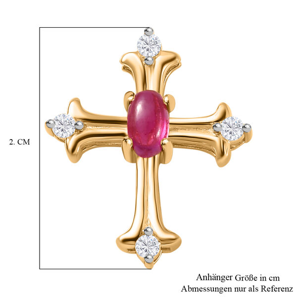 AA Afrikanischer Rubin und Moissanit-Kreuz-Anhänger - 0,47 ct. image number 6