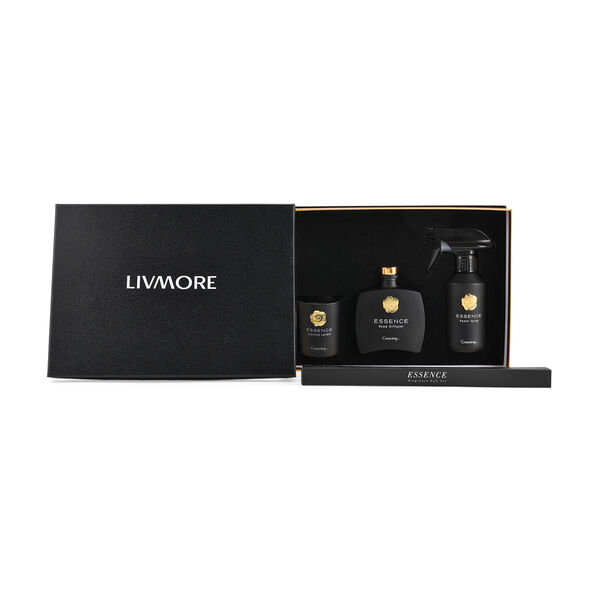 3er-Kerzenset mit Duftst&auml;bchen und Raumspray, Schwarz, 5% Parf&uuml;manteil, Raumspray 100ml, Duftkerze im Glas mit 100g Paraffinwachs, Duftnote: English Pear und Freesia image number 9