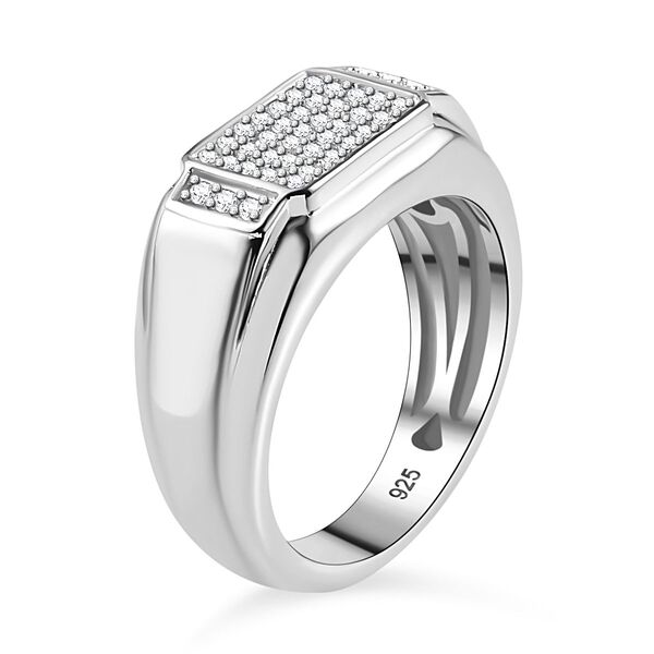 Moissanit Ring, 925 Silber platiniert - 0,41 ct. image number 5