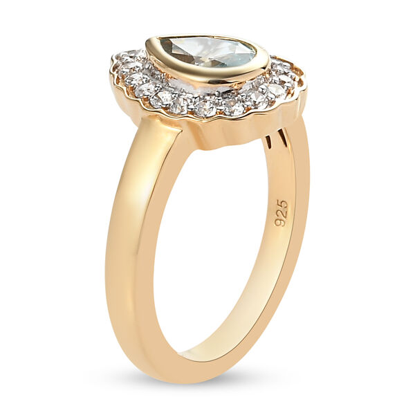 Kambodschanischer blauer Zirkon Ring 925 Silber vergoldet  ca. 1,33 ct image number 5