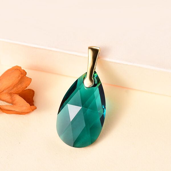 J Francis gefertigt mit SWAROVSKI- Smaragd Swarovski Kristall Anhänger image number 2