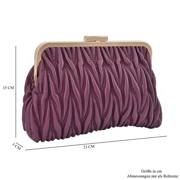 Clutch mit Metallschulterriemen in Stepp-Optik, Nude image number 7