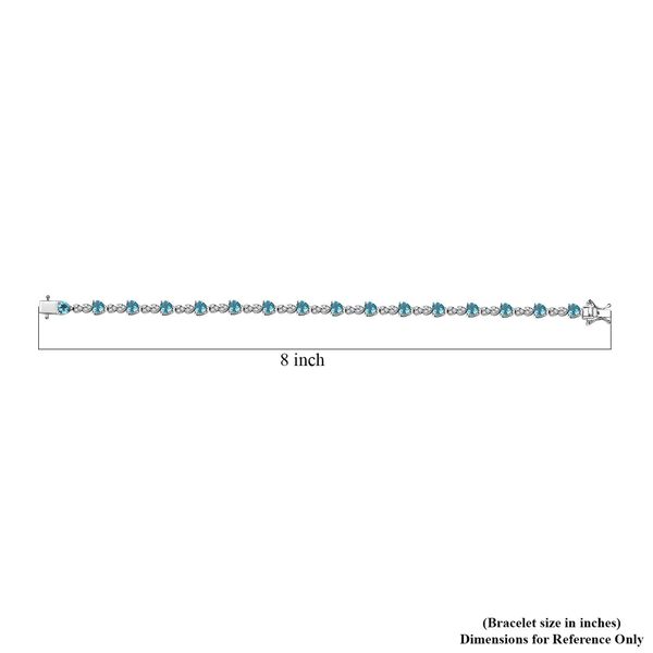 GP AA Blauer Apatit, Kanchanaburi Blauer Saphir Armband ca. 20 cm 925 Silber rhodiniert ca. 9.83 ct image number 4