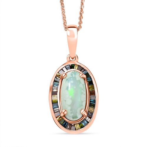 D’joy AA Natürlicher, äthiopischer Welo Opal Schmuckset 925 Silber 750 Roségold Vermeil ca. 2,45 ct. image number 0