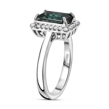 RHASODY AAAA Pirineu Lagoon Turmalin und Diamant Ring in 950 Platin - 2,51 ct.