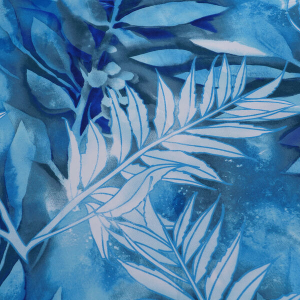 Spannbetttuch aus 100% Mikrofaser, Blattmuster mit Blaut&ouml;nen image number 2