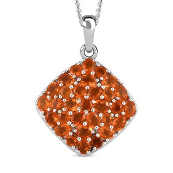 Salamanca Feueropal-Anh&auml;nger mit Kette, 925 Silber platiniert ca. 3.29 ct