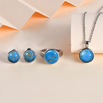 3er-Set blaues T&uuml;rkis Schmuckset - 19,77 ct.